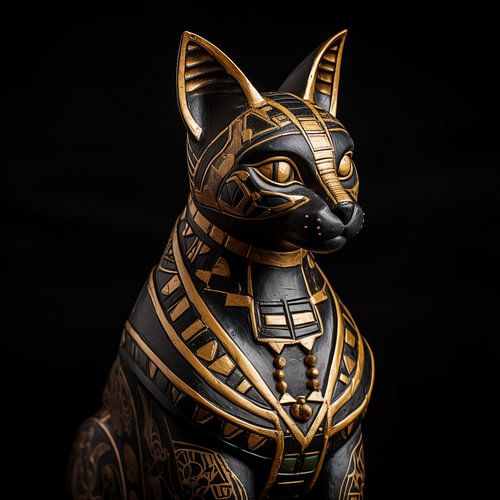 Chat égyptien orné