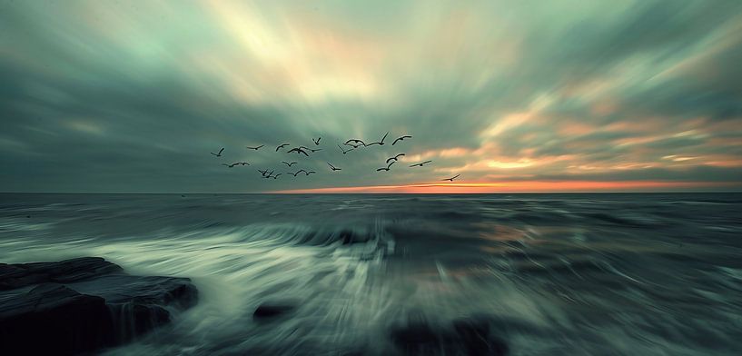 Kustverlichting bij schemering van fernlichtsicht