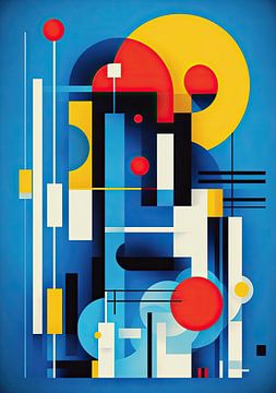 Bauhaus Poster Plakat Blau Gelb Rot von Niklas Maximilian