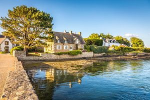 Historische Häuser auf der Ile de Saint-Cado, Bretagne