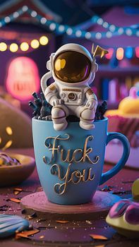 Der Astronaut auf der Tasse