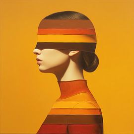 Blindfolded in Autumn Stripes by PixelMint.