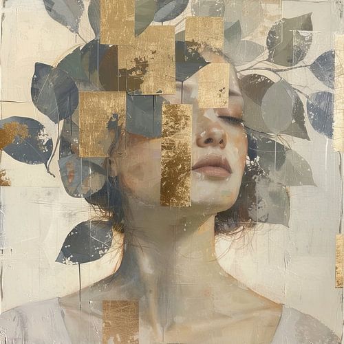 Golden Women Painting | Fragmented Aura