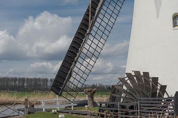 Détail du moulin à vent de Kooiwijk à Oud-Alblas