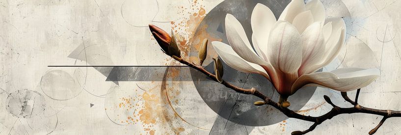 Magnolie geometrisch von Poster Art Shop