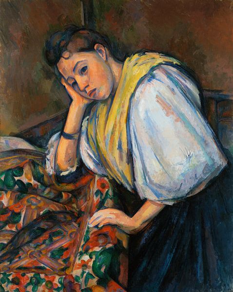 Young Italian Woman at a Table, Paul Cézanne (ca. 1895–1900) by Atelier Liesjes