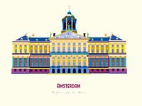 Palace on Dam Square in colour