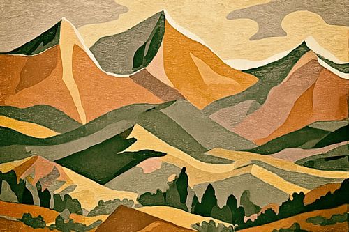 Bain de soleil dans un paysage de montagne