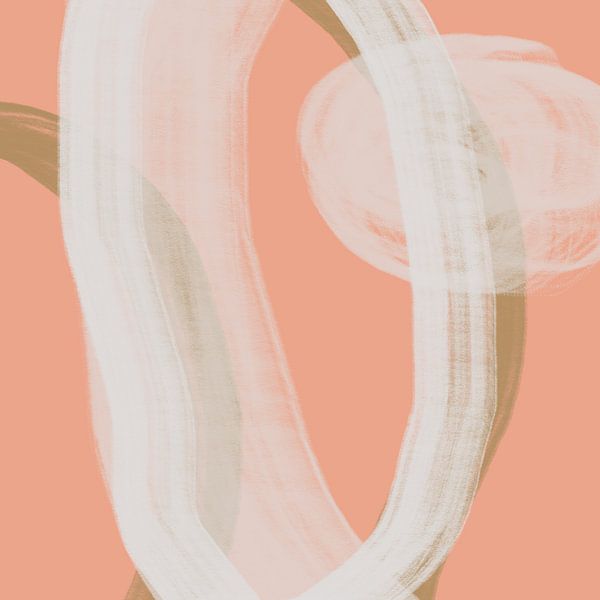 Modern Abstract Minimalist art in white, light terra, beige by Dina Dankers