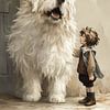 My Great Friend | A Pyrenean Mountain Dog and Child by Karina Brouwer