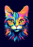 Katze Tier Pop Art Farbe Stil