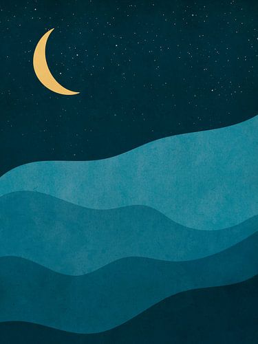 Nacht in den Bergen - Abstrakter Druck