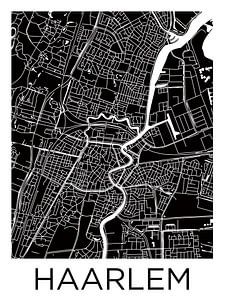 Haarlem Zentrum | Stadtplan Schwarz-Weiß