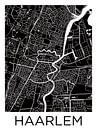 Haarlem Zentrum | Stadtplan Schwarz-Weiß von WereldkaartenShop Miniaturansicht