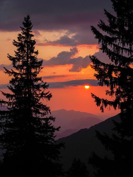 Zonsondergang in de Lechtaler Alpen van Miriam Schwarzfischer Fotografie