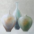 Combinaison élégante de vases dans des tons pastel par Ine Straver Aperçu