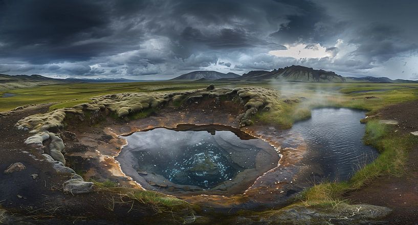 Azurblaues Wunder: Geysir-Stille von fernlichtsicht
