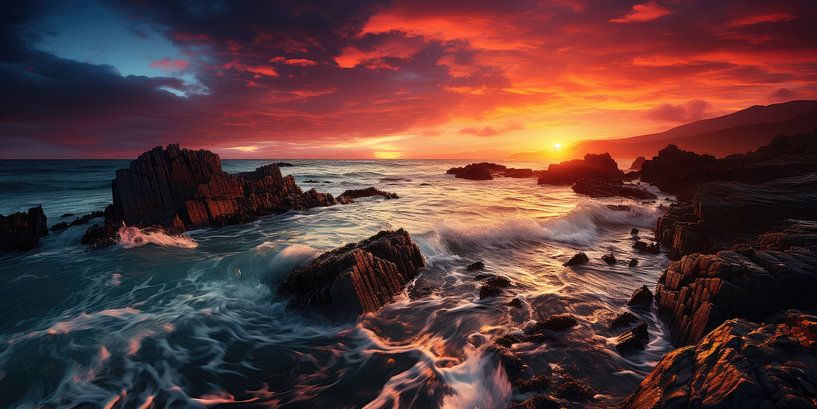 Sunset on the Rock Coast by ByNoukk