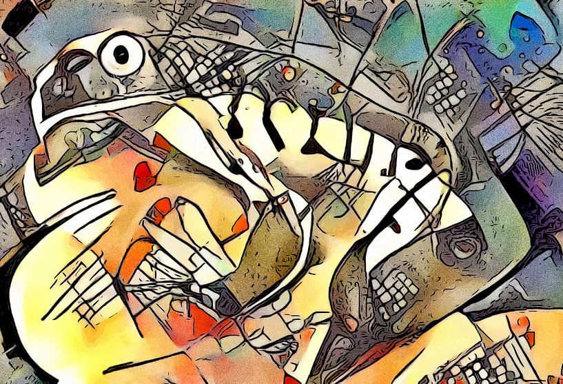 Frog on a stone by zam art