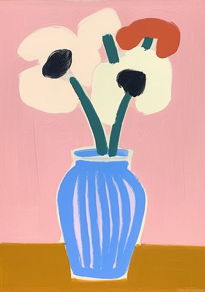 Flower Minimalist Modern Pastel Abstract by Niklas Maximilian