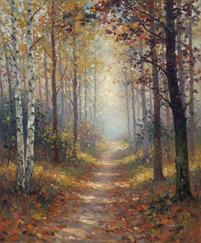 In het bos, geïnspireerd door August Renoir