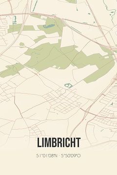 Vintage landkaart van Limbricht (Limburg) van Rezona