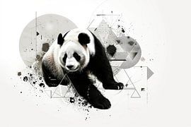 Abstracte panda - Modern dierenportret van Poster Art Shop