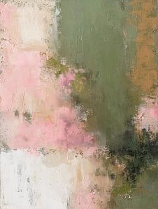 Abstract in zachte roze en groentinten
