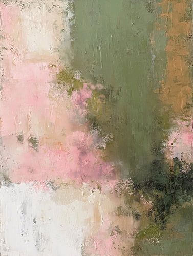 Abstract in zachte roze en groentinten