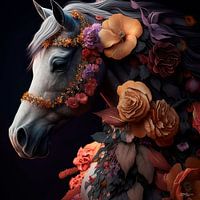 horse with flowers