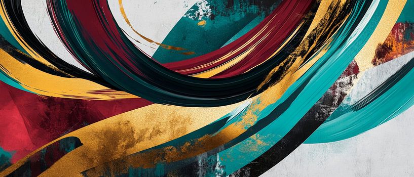 Coloured abstract swirls on canvas by Poster Art Shop