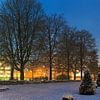 Snowy Tilburg with Westpoint by Anton de Zeeuw