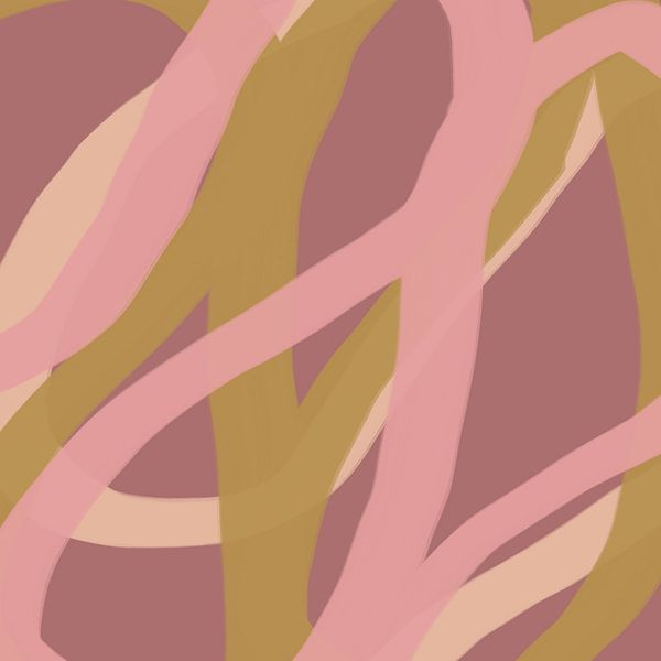 Lignes abstraites modernes colorées et ludiques en rose et bleu par Dina Dankers