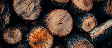 Tree trunks in close-up - natural textures by Poster Art Shop