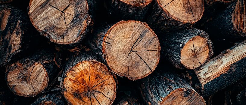 Baumstämme in Nahaufnahme – Naturtexturen von Poster Art Shop