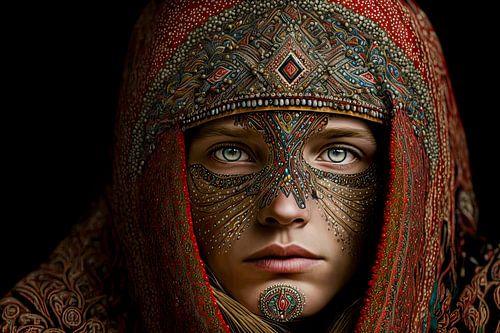 Portret van een vrouw in traditionele kleding