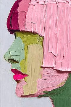 Abstract Impasto-Portret van een Vrouw no.6 van Studio BB