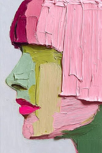 Abstraktes Impasto-Porträt einer Frau Nr.6