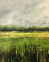 Modern en abstract landschap in verschillende groent (gezien bij vtwonen)inten (gezien bij vtwonen)