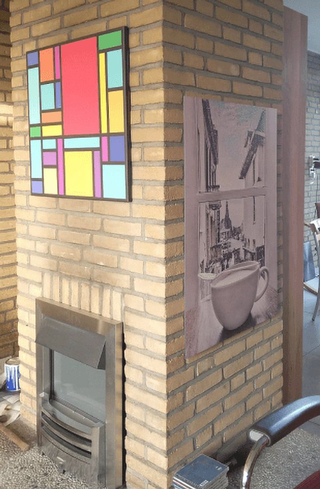 City Break Groningen - Tasse Kaffee mit Blick auf den A-Kirchturm Wanddekoration von Elianne van Turennout