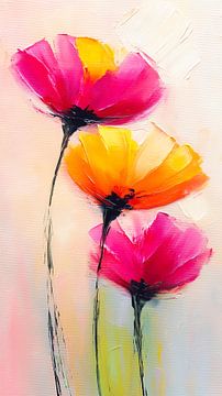 Poppies Triptich van Maria Kitano