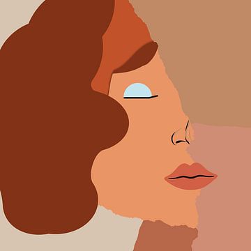 Frau hinter der Mauer