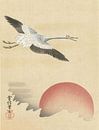 Kraanvogel vliegend naar rode maan, Kano Tsunenobu van Meesterlijcke Meesters thumbnail