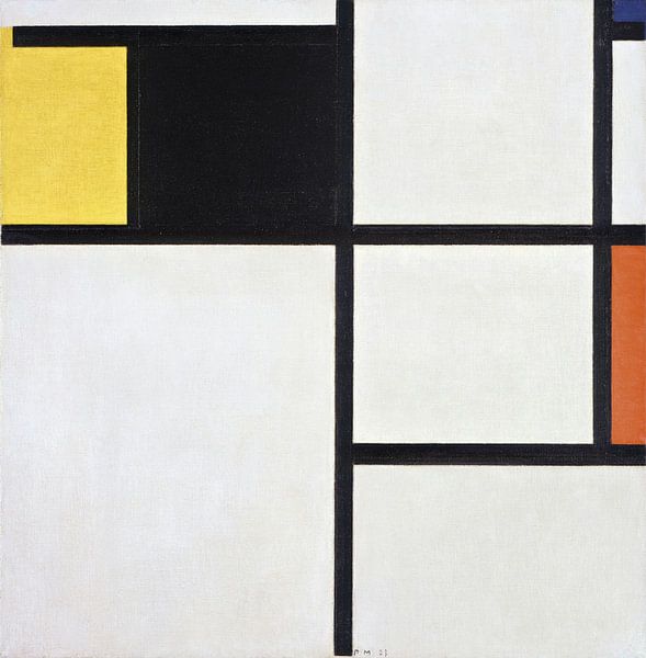 Tableau (geel, zwart, blauw, rood en grijs), Piet Mondriaan van Meesterlijcke Meesters