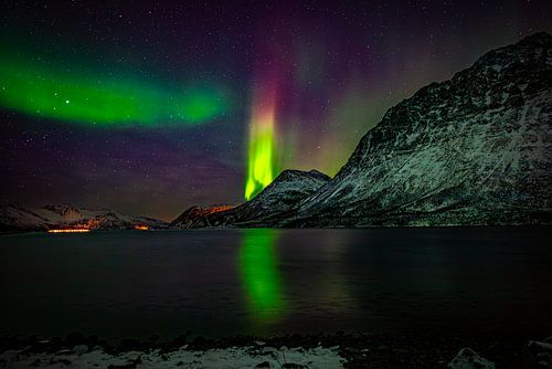 Northern Lights over the Arctic Mountains - Magical Night Scenery