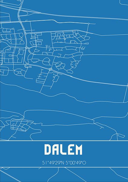 Blueprint | Map | Dalem (South Holland) by Prints of Place