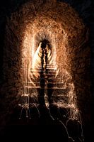 sparkling stairs in tunnel