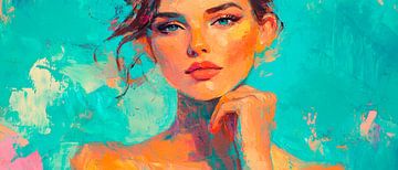 Feminine portrait in soft colours by Poster Art Shop