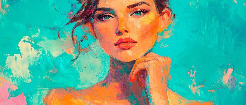 Feminine portrait in soft colours by Poster Art Shop