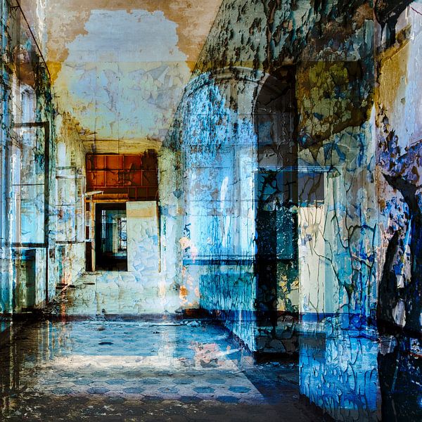 Erinnerungen in Blau IV von Caroline Boogaard